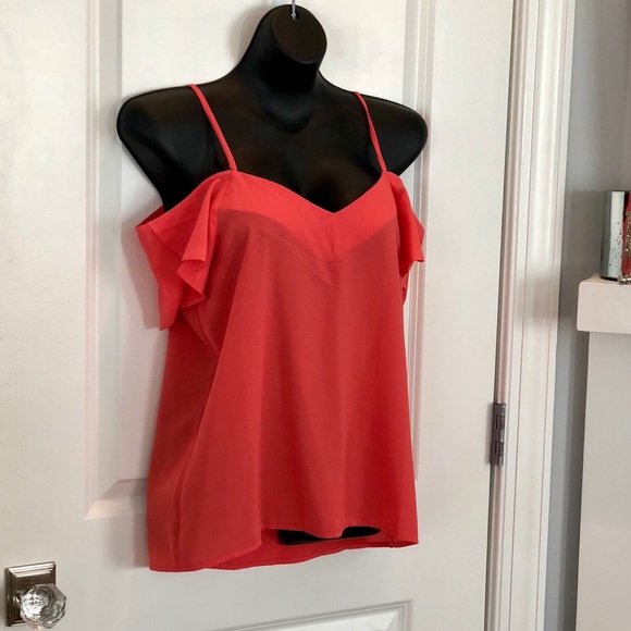 Tops - Overstitched burnt orange blouse top NWT